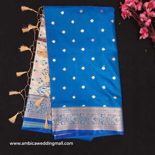Semi Katan Banarasi Butta Saree - K1250