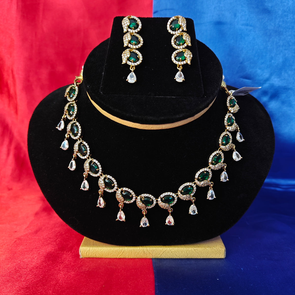 Beautiful Mini Haaram In Green Stone