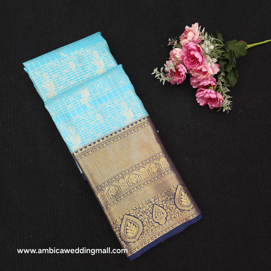 Resham Mix Kanchi Pattu Checks Sarees