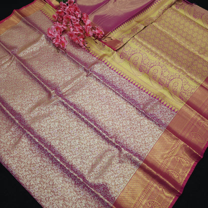 ✨️Semi Kanchi Pattu One Gram Gold Saree💫