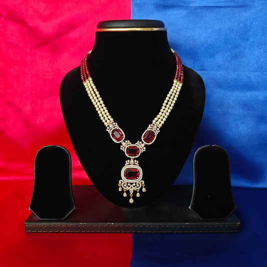 Beautiful Honex Necklace In Red Stone