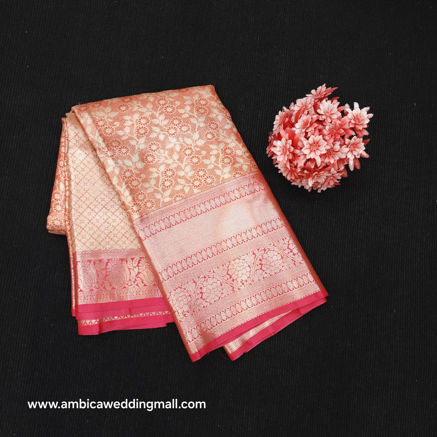 ✨️Semi Kanchi Pattu One Gram Gold Saree💫