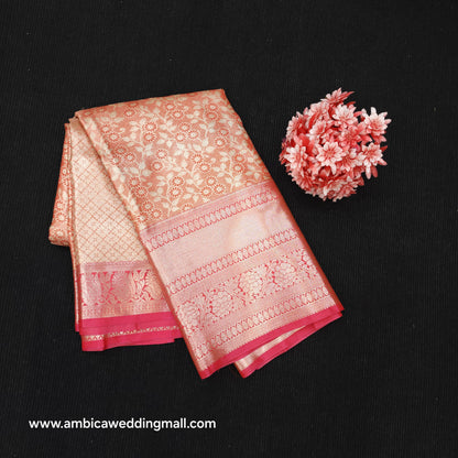 ✨️Semi Kanchi Pattu One Gram Gold Saree💫