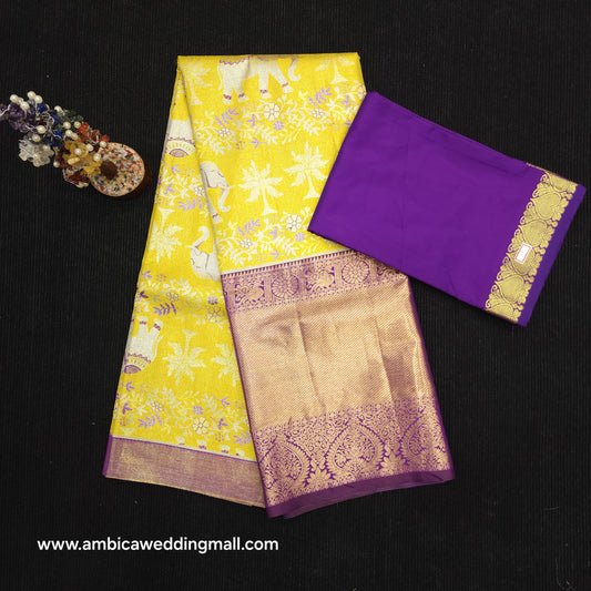 Buy Stunning Kanchi pattu mix Lehenga [Free Size]