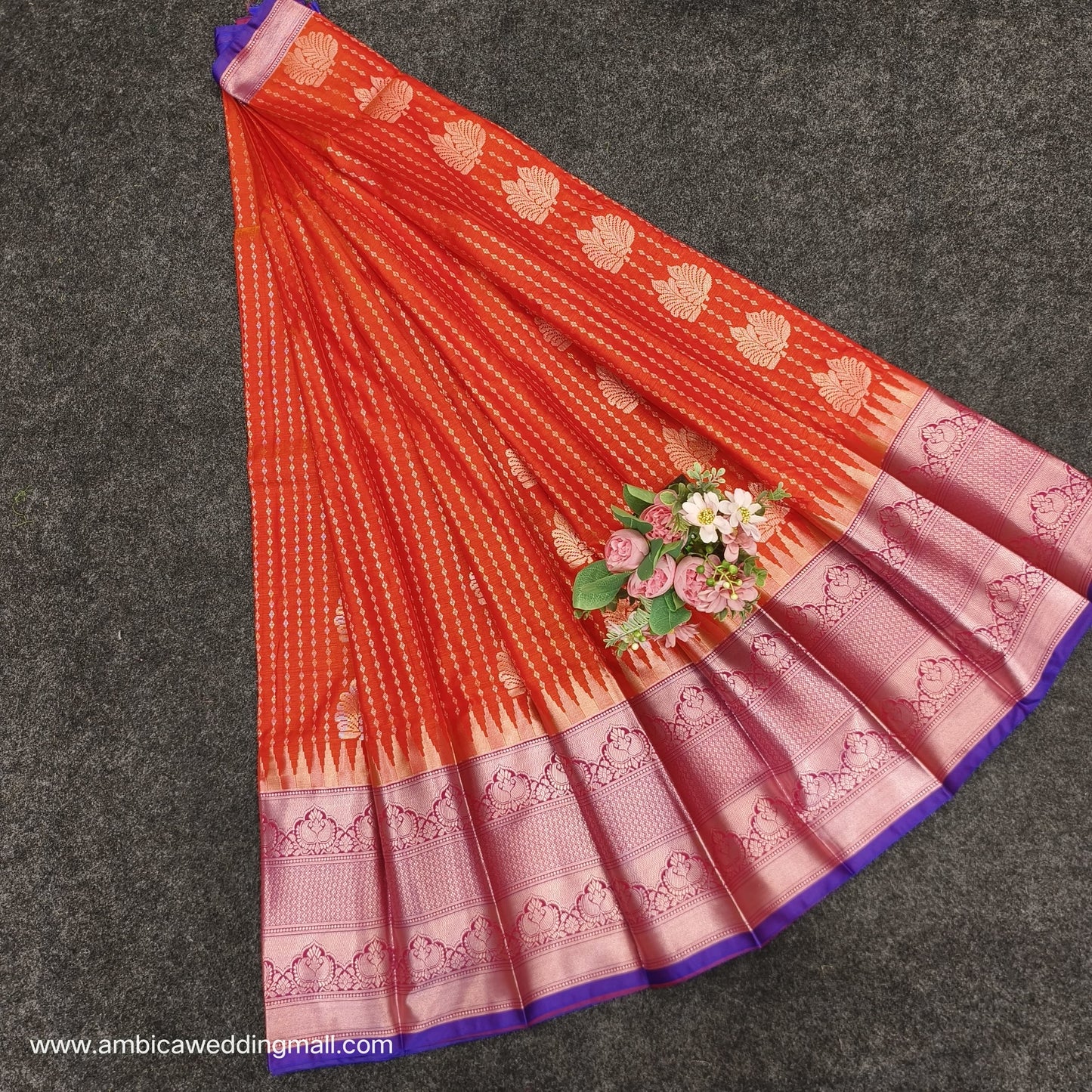 Semi Pattu Rose Gold Jari Kuppadam Saree