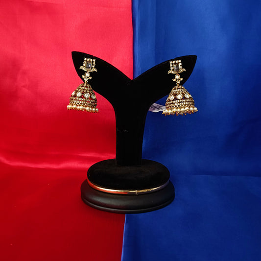Beautiful Victorian Jhumki In Purple Stone