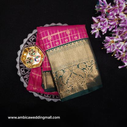 Vintage Checks Kanchi Pattu Trending Saree