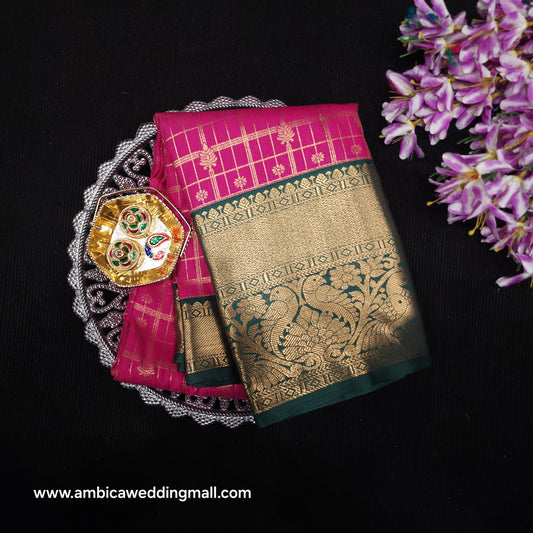 Vintage Checks Kanchi Pattu Trending Saree