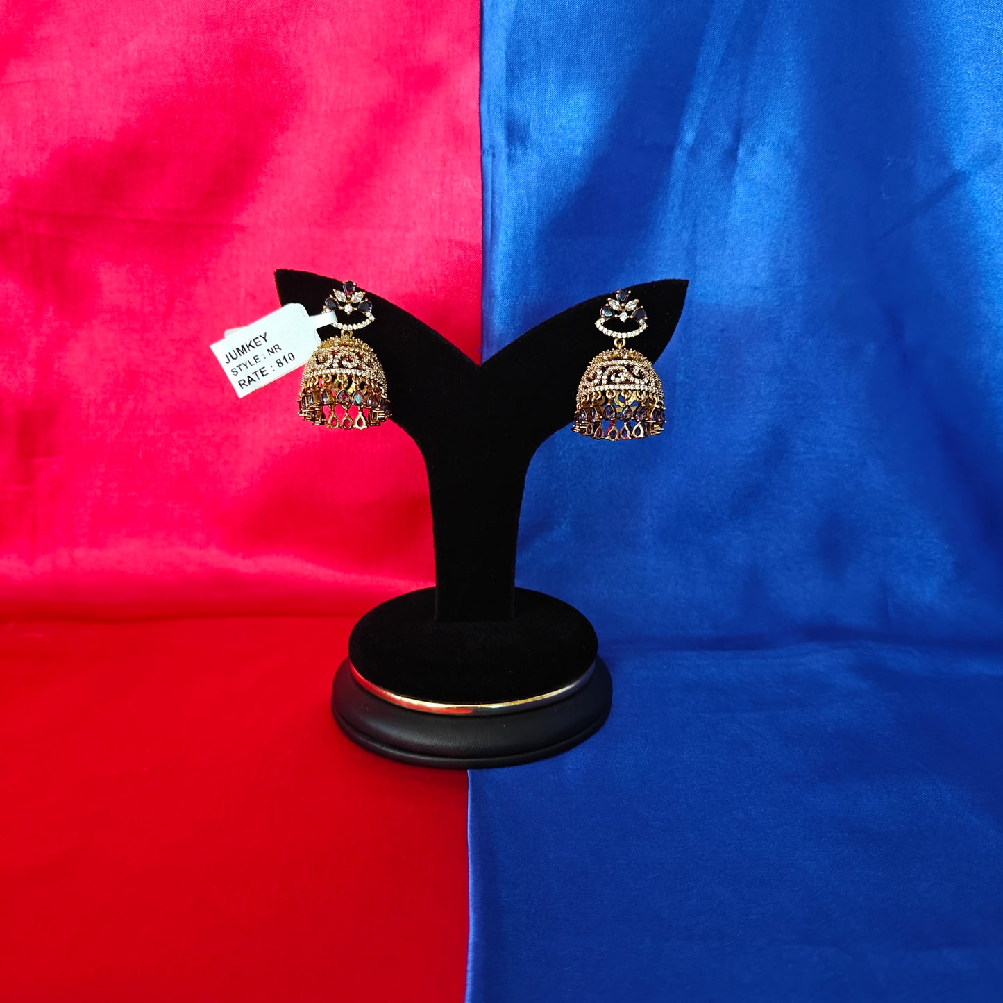 Beautiful Victorian Jhumki In Purple Stone