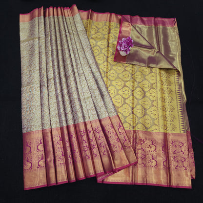 ✨️Semi Kanchi Pattu One Gram Gold Saree💫