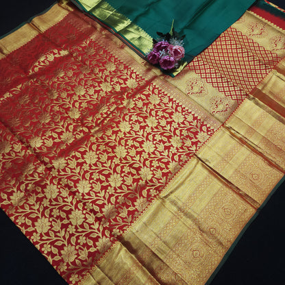Special Red Muhurtham Kanchi Pattu Bridal Handloom Saree