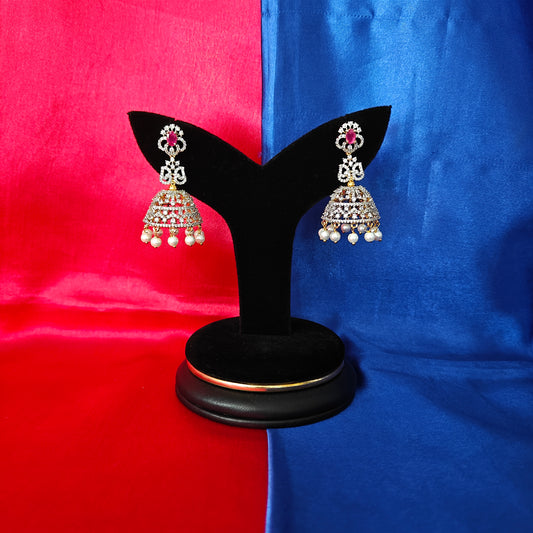 Beautiful GJ Jhumki In Ruby Stone