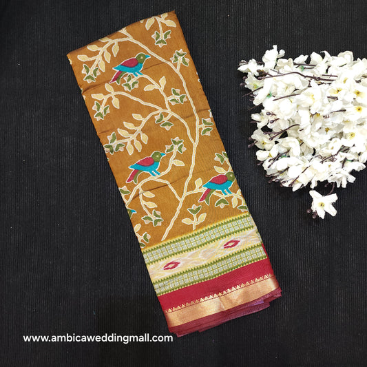 Kalamkari Dola Silk Saree