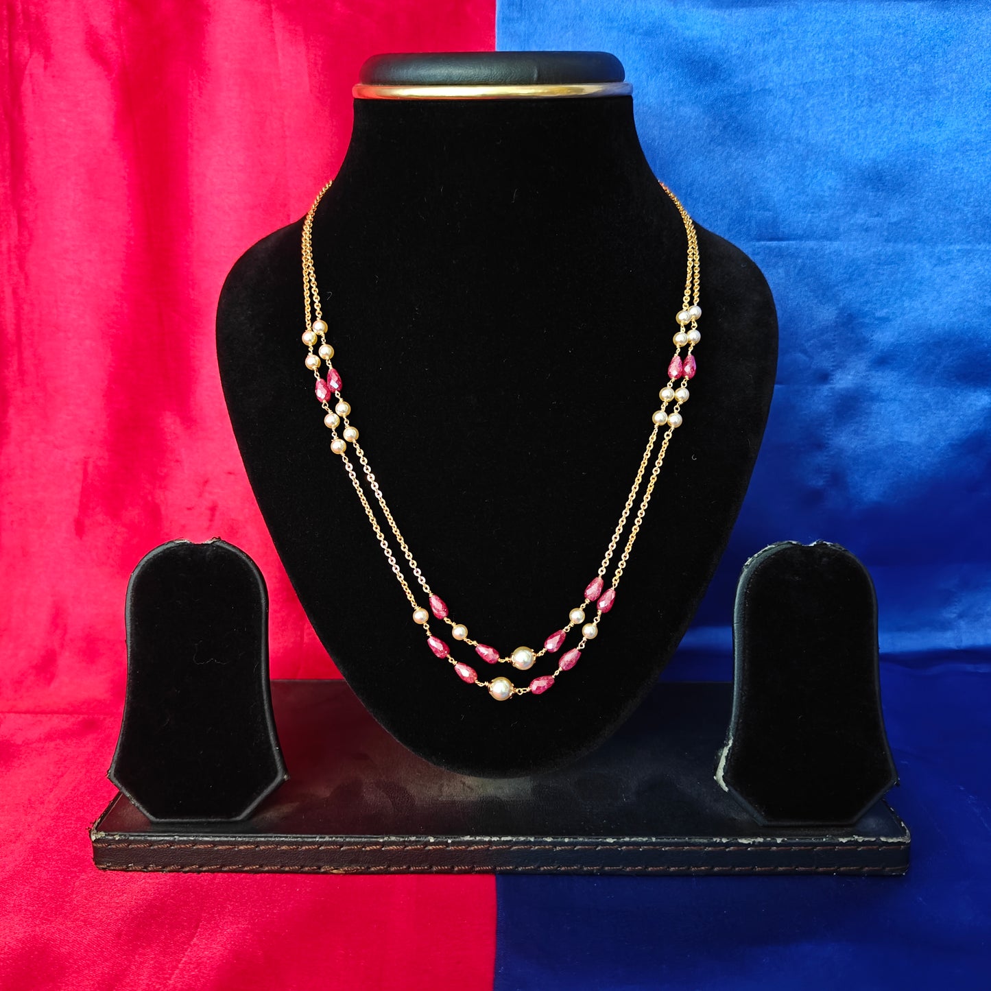 Beautiful Ruby Coloured Beads Mala