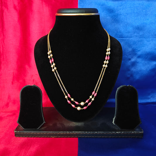 Beautiful Ruby Coloured Beads Mala