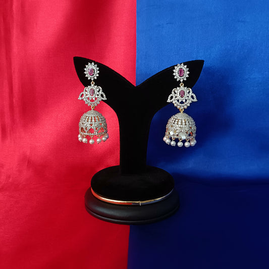 Elegant GJ Jhumki In Ruby Stone