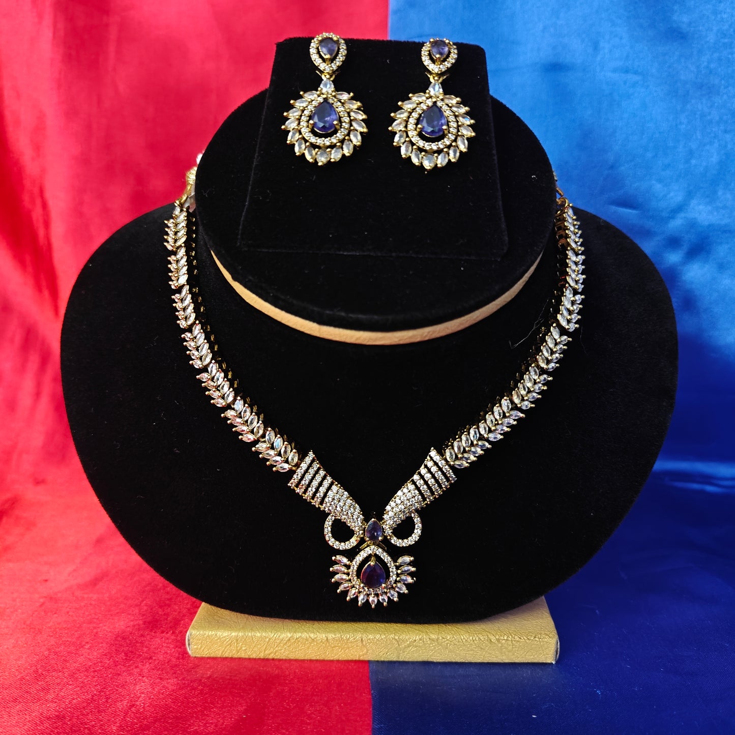 Beautiful Mini Haaram In Purple Stone