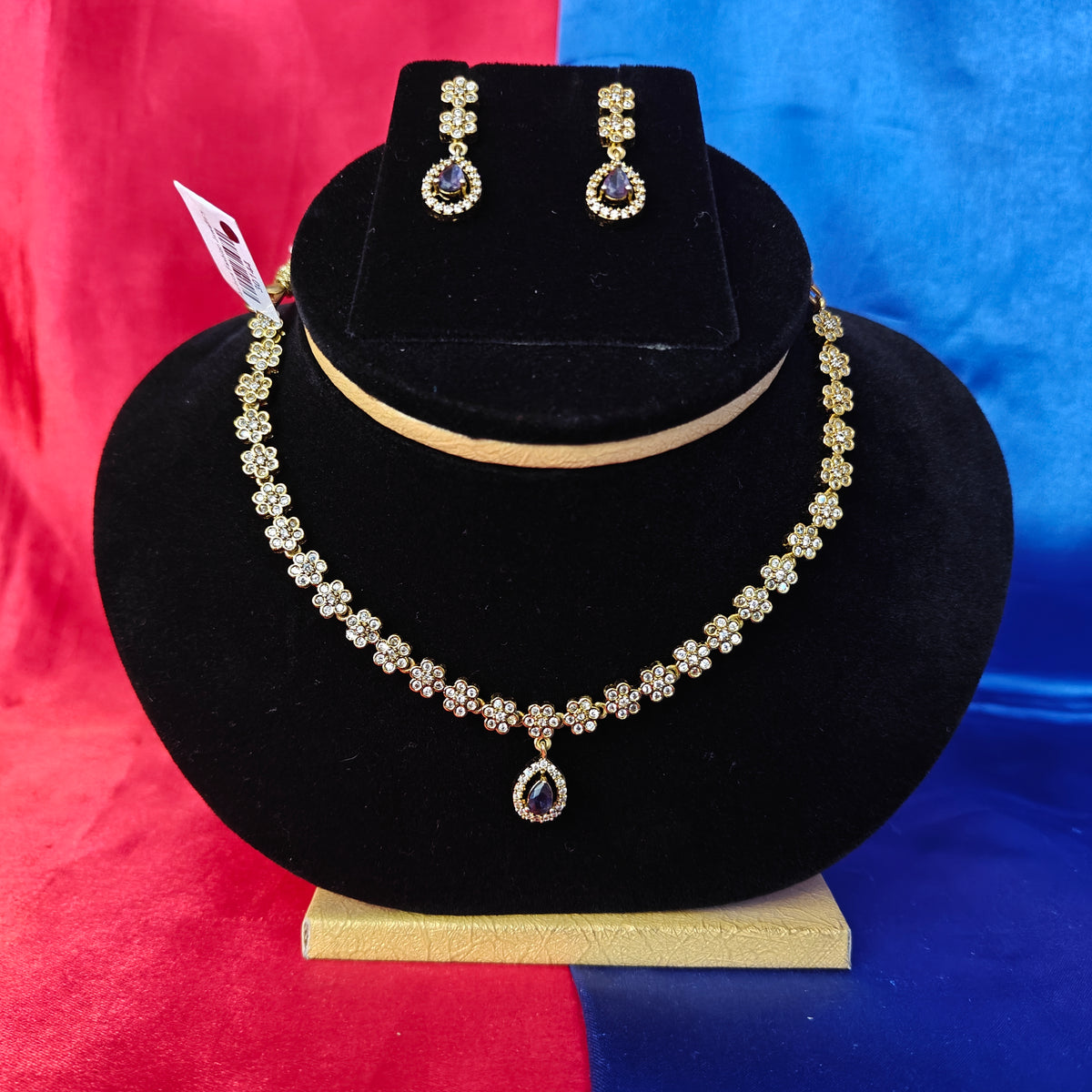 Beautiful Mini Haaram In Purple Stone