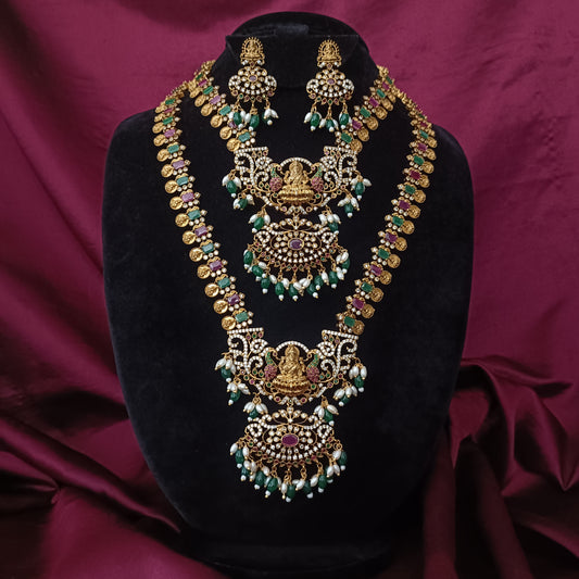 Beautiful Laxmi Idol Combo Set  With Monalisa Beads