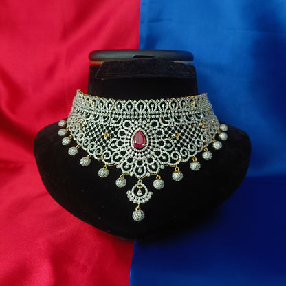 Beautiful GJ Choker In Ruby Stone