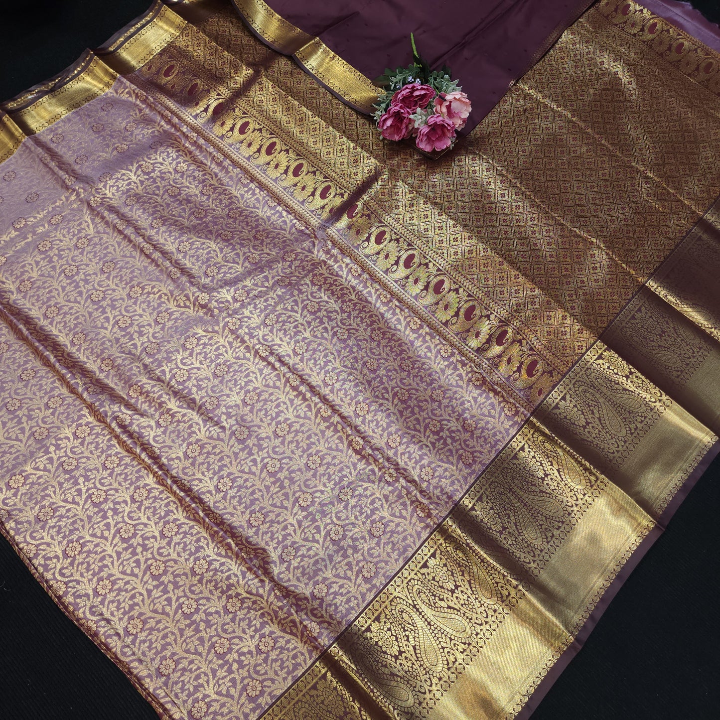Resham Brocade Semi Kanchi Pattu Saree