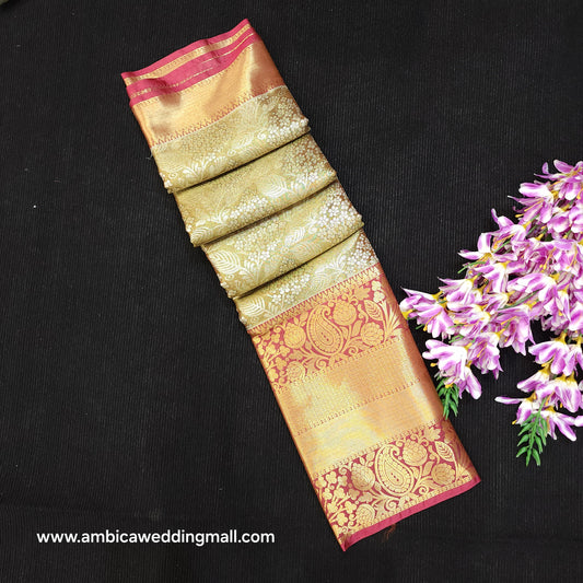 ✨️Semi Kanchi Pattu One Gram Gold Saree💫