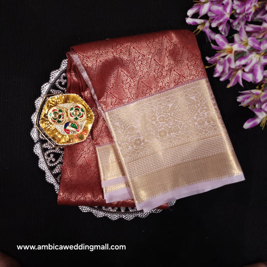 Resham Kanchi Pattu Contrast Border Saree