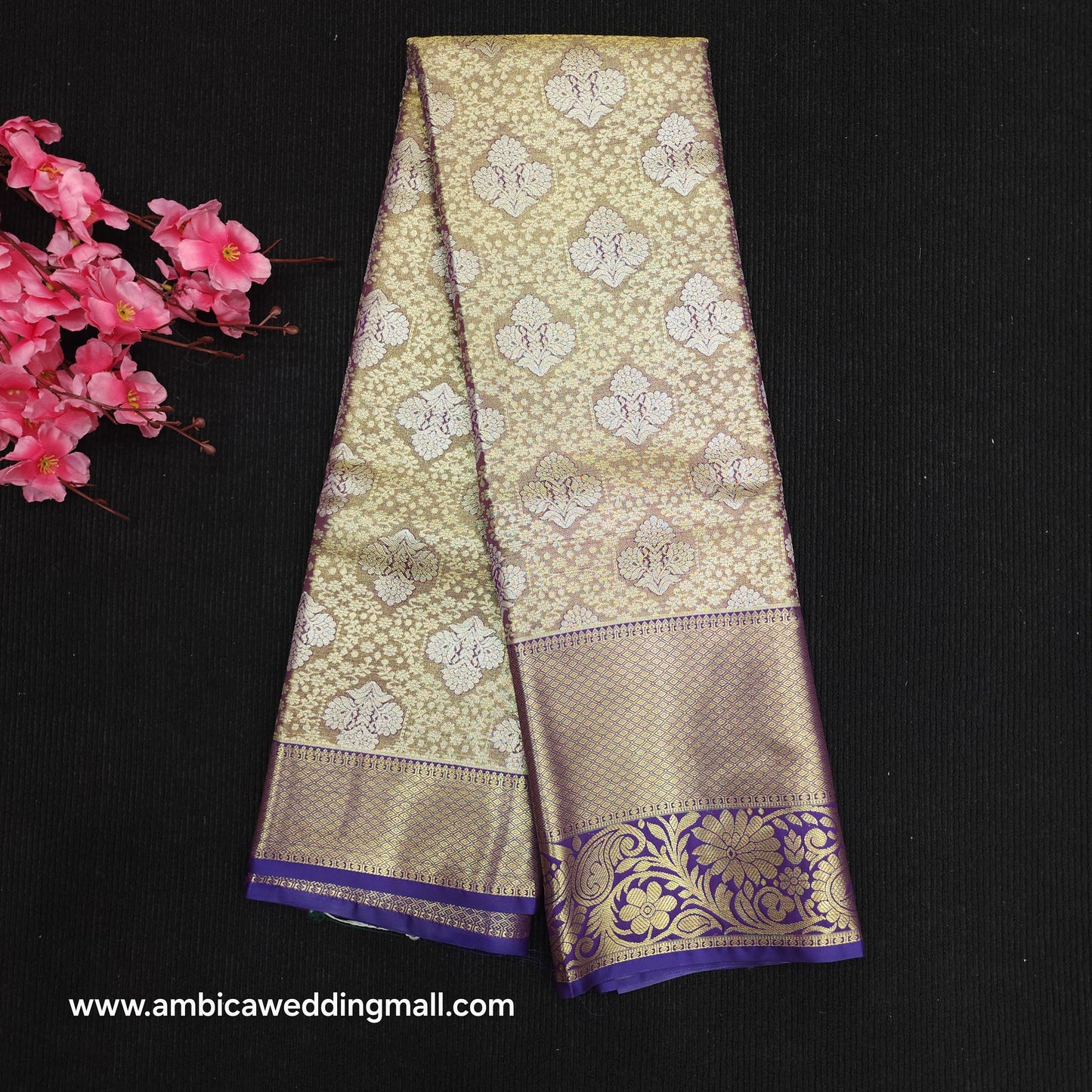 ✨️Semi Kanchi Pattu One Gram Gold Saree💫