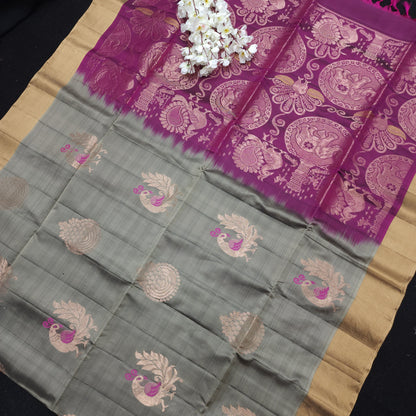 Handloom Kanchi Pattu Butta Light Weight Saree