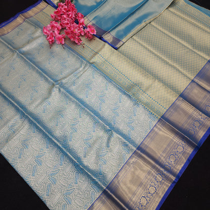 ✨️Semi Kanchi Pattu One Gram Gold Saree💫