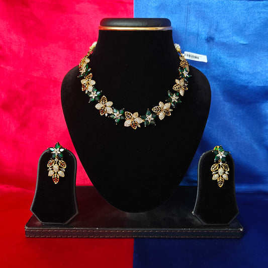 Beautiful Mini Haaram In Green Stone