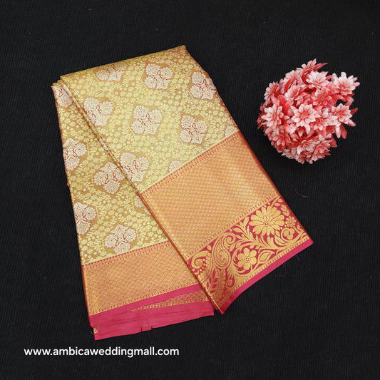 ✨️Semi Kanchi Pattu One Gram Gold Saree💫