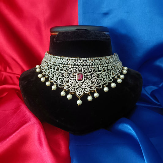 Beautiful GJ Choker In Ruby Stone