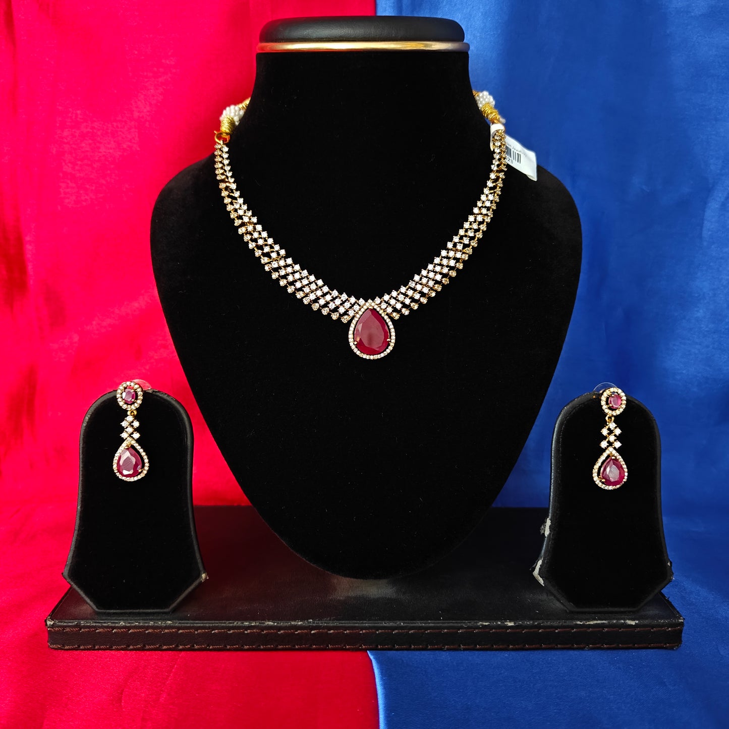 Beautiful Mini Haaram In Ruby Stone