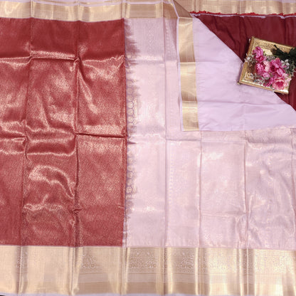 Resham Kanchi Pattu Contrast Border Saree
