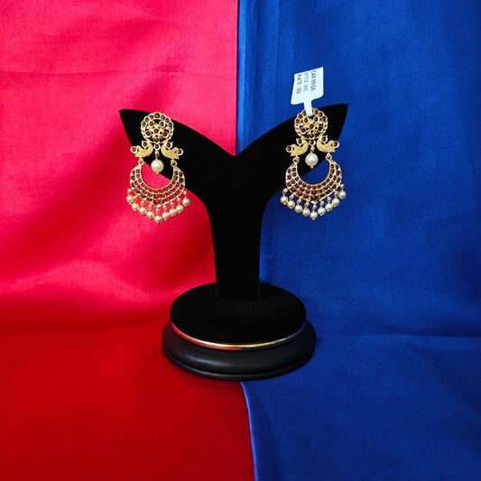 Beautiful Chandbali Earring In Ruby Stone