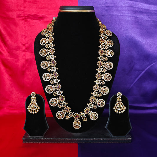 Beautiful Jadau Kundan Bottu Mala Long Necklace