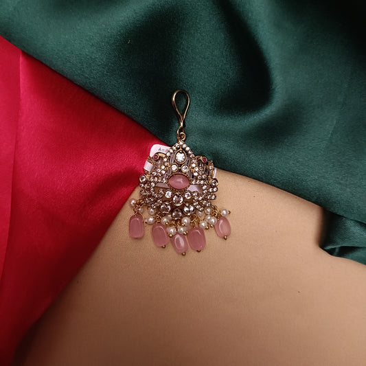 Beautiful Victorian Tika In Baby Pink Beads