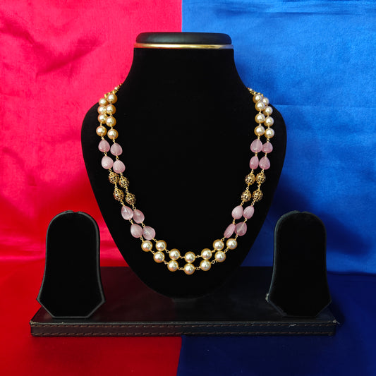 Beautiful Beads Mala In Baby Pink Colour