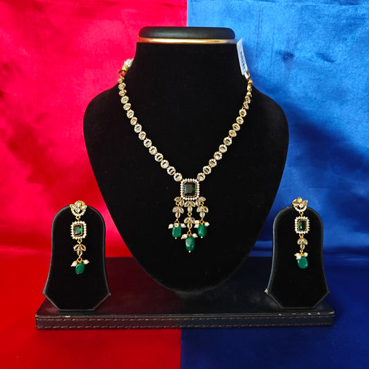 Beautiful Mini Haaram In Green Stone