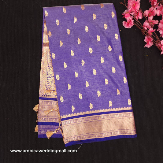 Semi Katan Banarasi Butta Saree - K1250