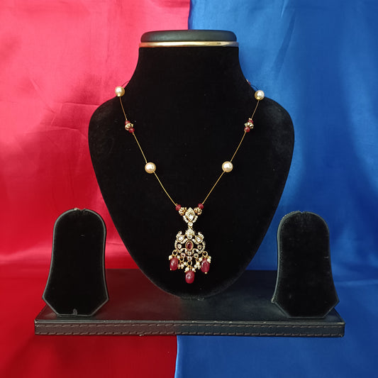 Beautiful Invisible Chain In Maroon Beads