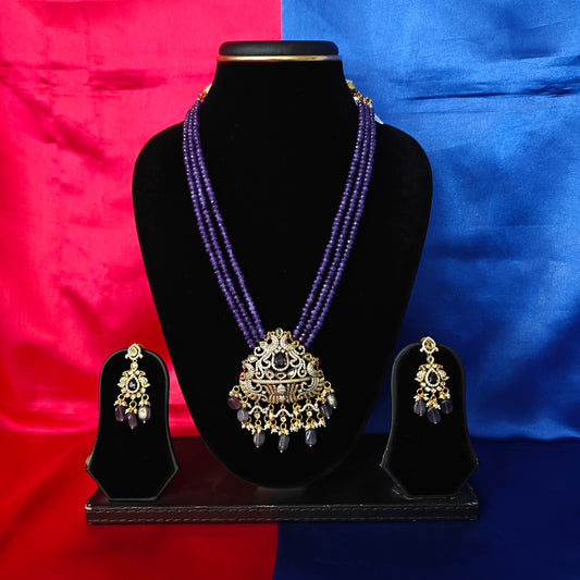 Beautiful Honex Necklace In Purple Colour