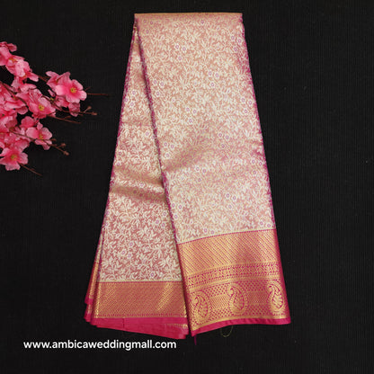 ✨️Semi Kanchi Pattu One Gram Gold Saree💫