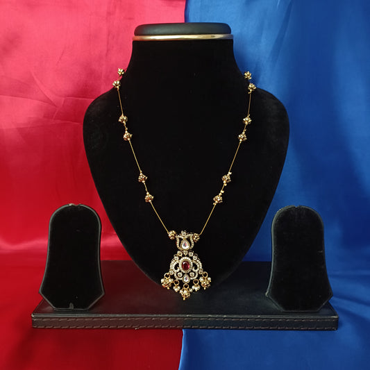 Beautiful Invisible Chain In Maroon Stone