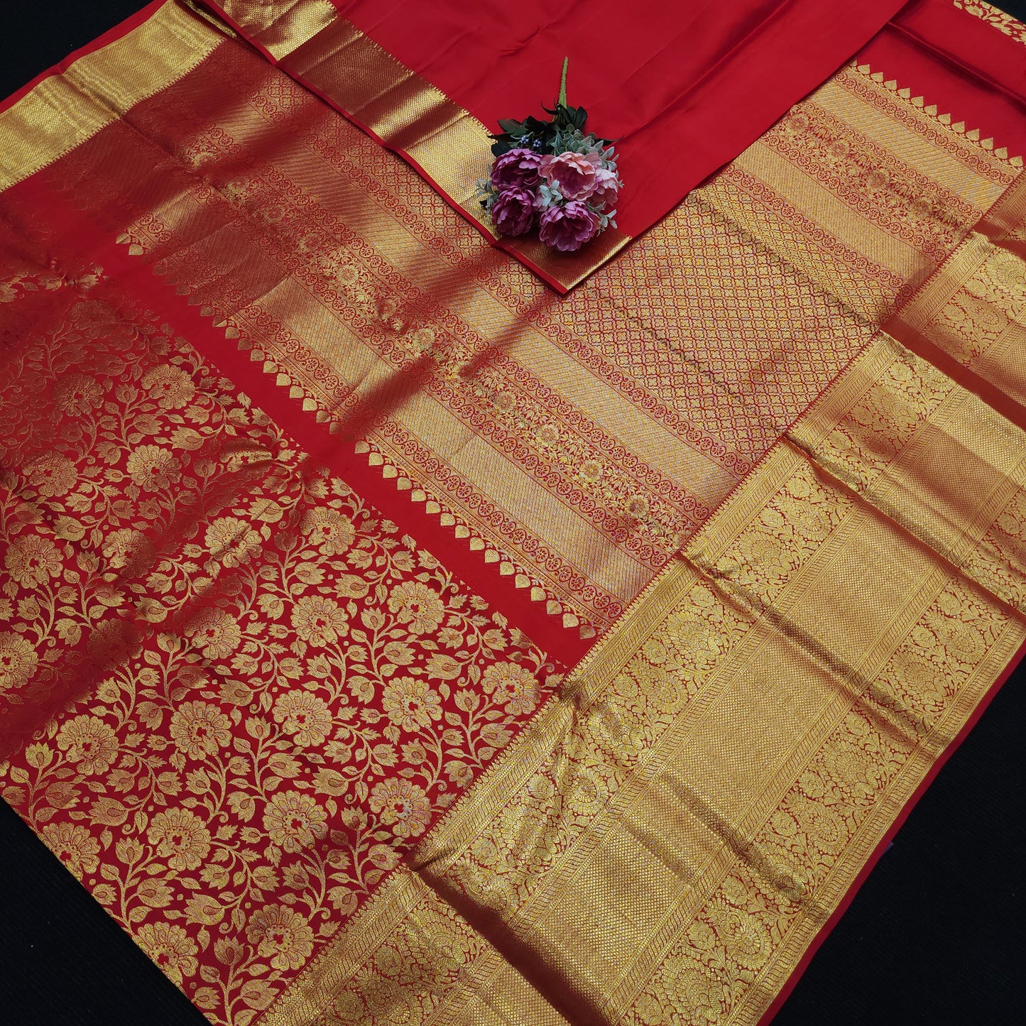Special Red Muhurtham Kanchi Pattu Bridal Handloom Saree