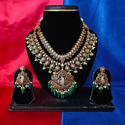 Beautiful Jadau Kundan Layered Short Necklace Rs: