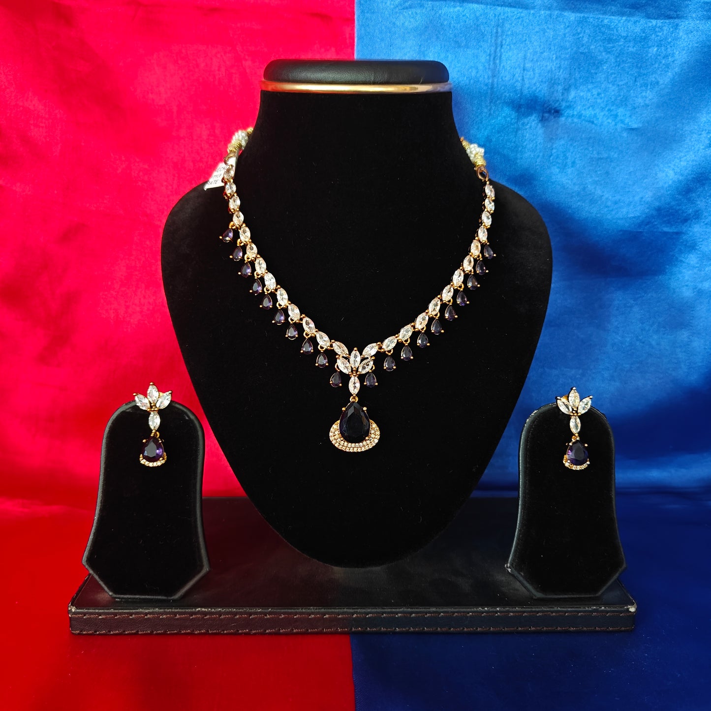 Beautiful Mini Haaram In Purple Stone