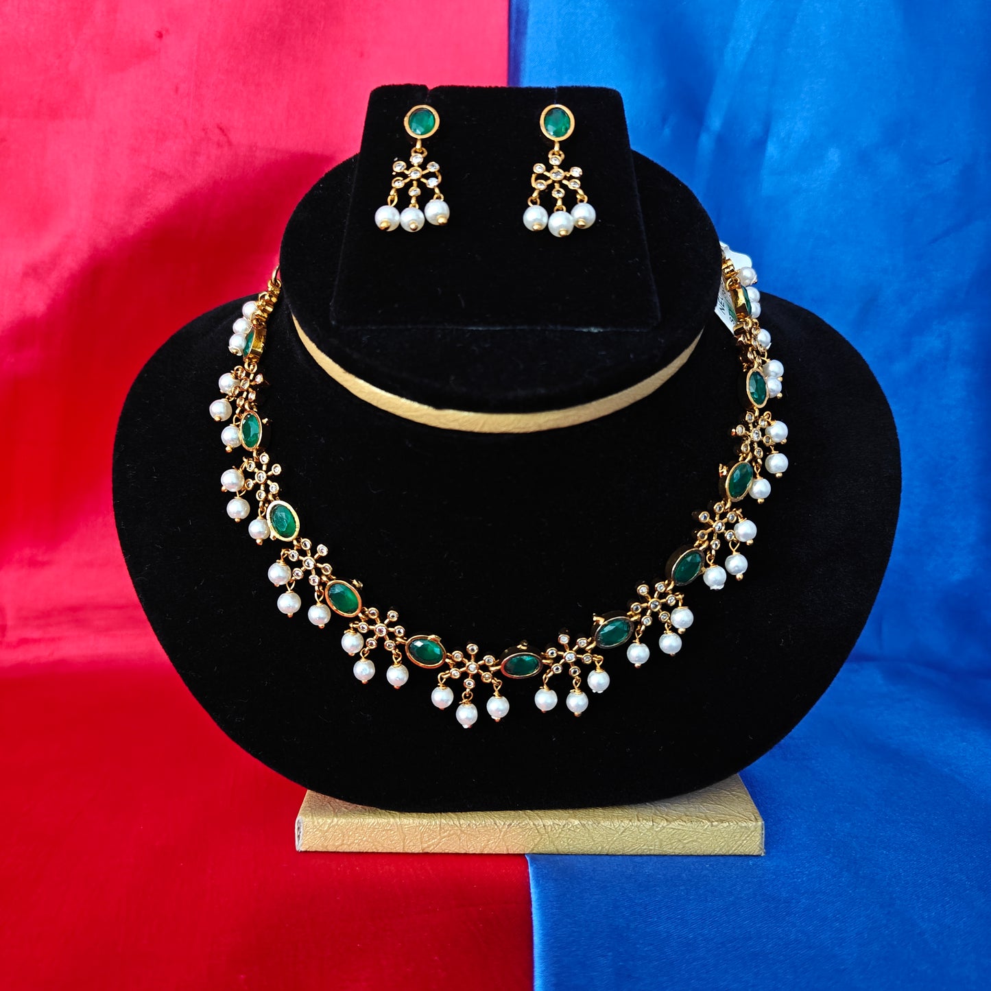 Beautiful Mini Haaram In Green Stone