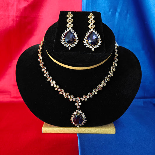 Beautiful Mini Haaram In Purple Stone